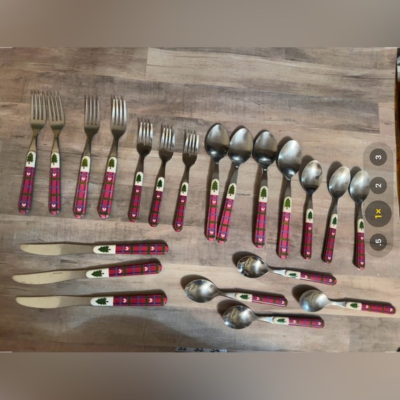 Pfaltzgraff SNOW BEAR Stainless Glossy China Flatware Set Of 21‎ VTG 90’s - Picture 1 of 13